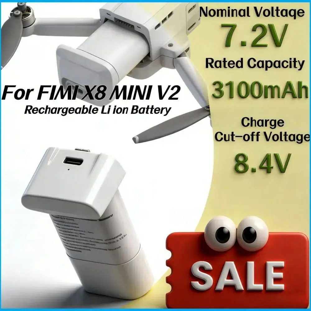 7.2V 3100mAh Battery Rechargeable Lithium Spare Parts Accessories for FIMI X8 Mini V2 Drone Smart Flight.
7.2V 3100mAh Battery Rechargeable Lithium Spare Parts Accessories for FIMI X8 Mini V2 Drone Smart Flight.