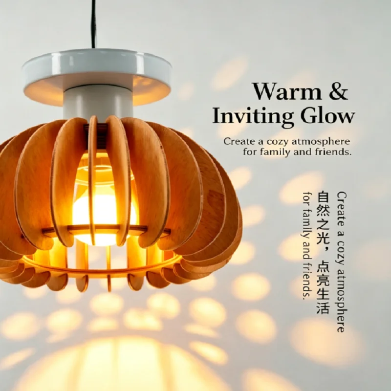 Nordic Wood Pendant Light, Minimalist LED Ceiling Lamp for Dining Room Living Room Bedroom, E27
Nordic Wood Pendant Light, Minimalist LED Ceiling Lamp for Dining Room Living Room Bedroom, E27