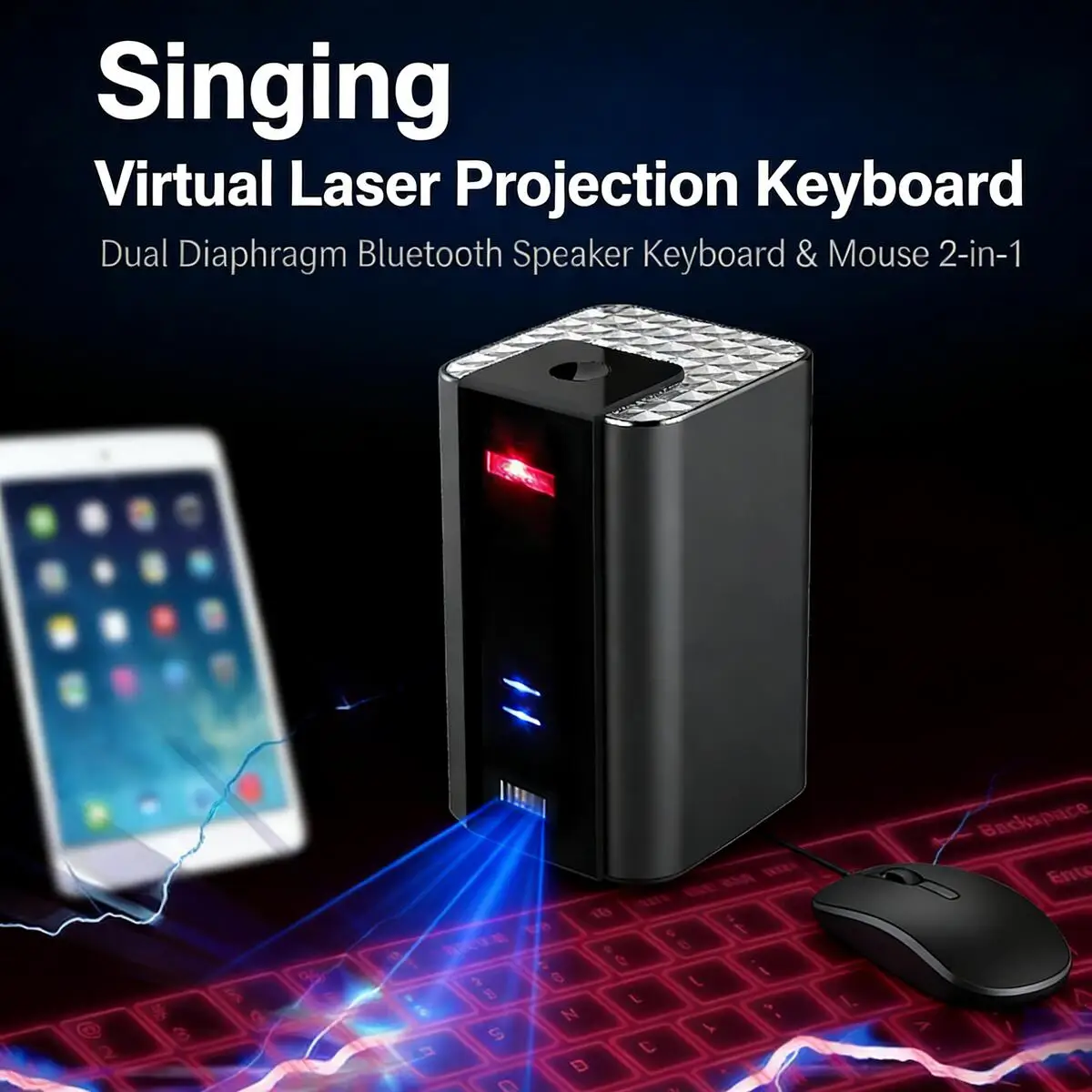 Легкая портативная Bluetooth-клавиатура с проектором, динамиком и мышью 3-в-1 для голосовой связи и трансляций, совместимая с Android, iOS, iPad, ноутбуками и офисным оборудованием.
Легкая портативная Bluetooth-клавиатура с проектором, динамиком и мышью 3-в-1 для голосовой связи и трансляций, совместимая с Android, iOS, iPad, ноутбуками и офисным оборудованием.