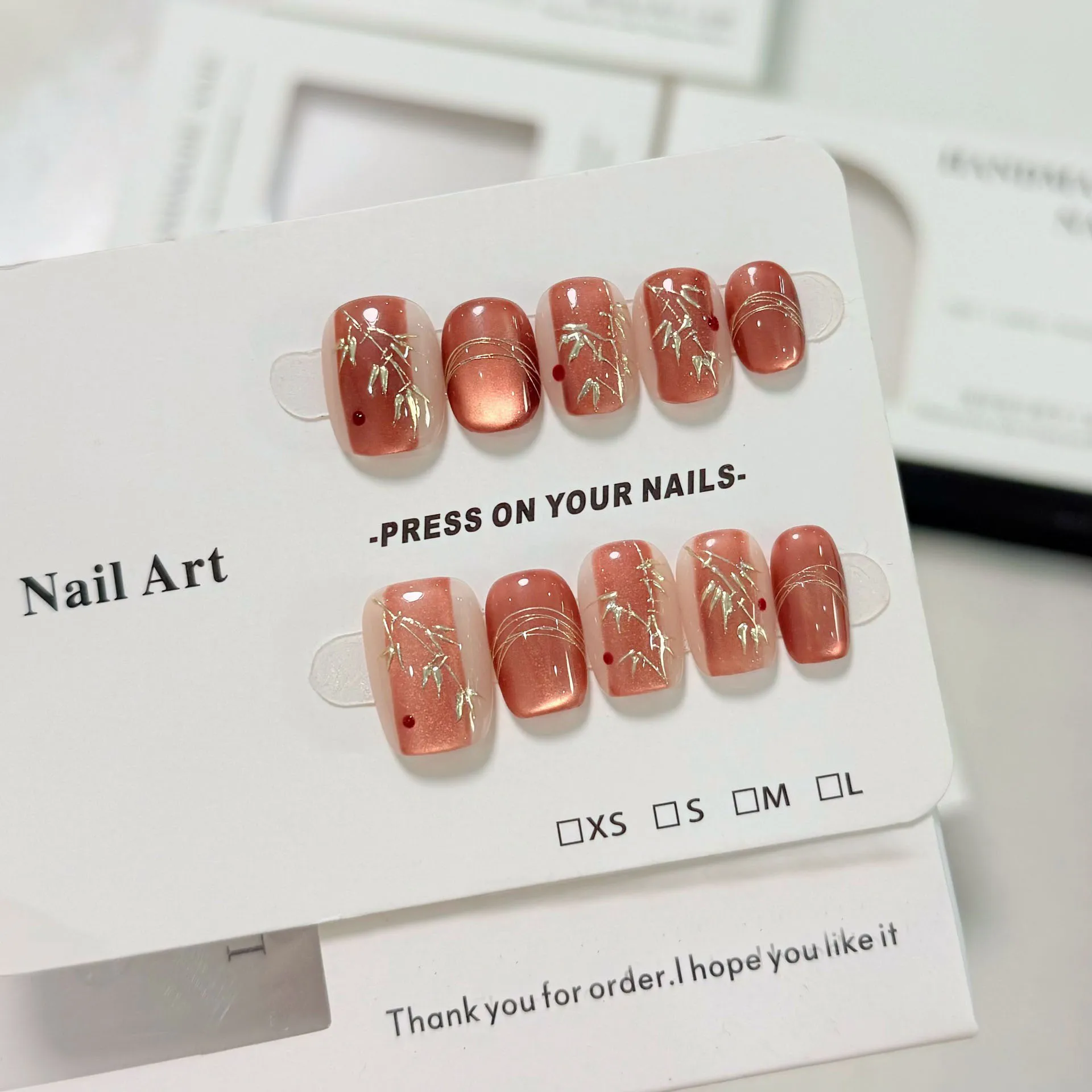 10pcs Handmade Press on Nails Maillard Magic Mirror Pink Bamboo Cat's Eye False Nail for Women&Girl Removable Wearable Fake Nail
10pcs Handmade Press on Nails Maillard Magic Mirror Pink Bamboo Cat's Eye False Nail for Women&Girl Removable Wearable Fake Nail