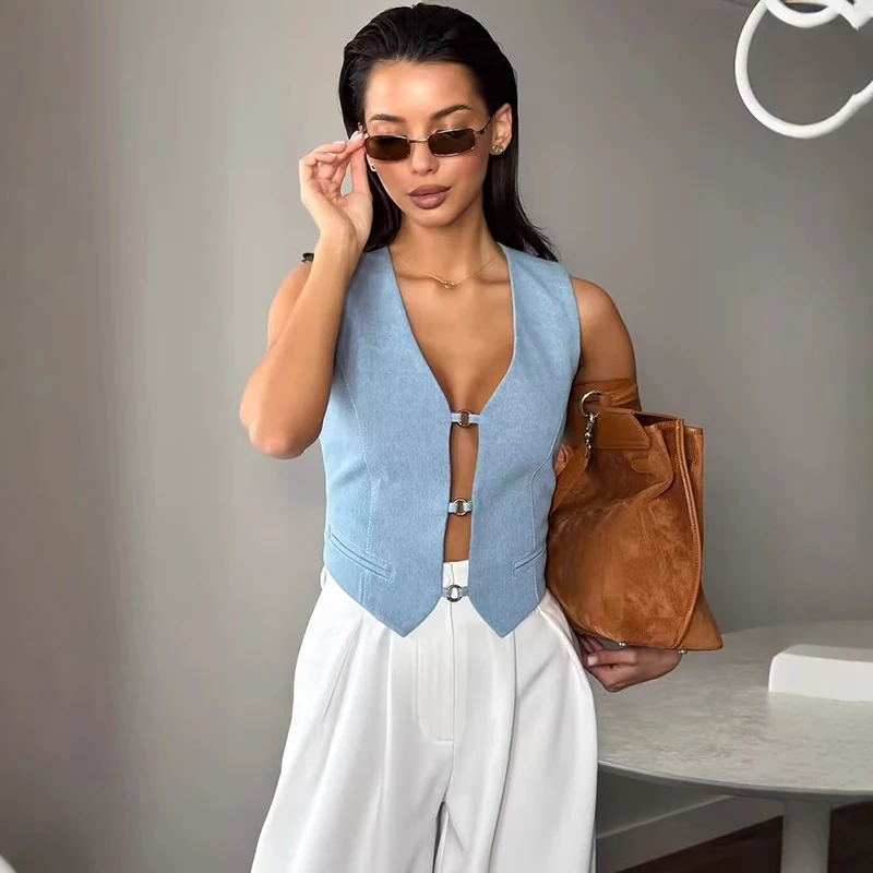 Tornova Solid Commuting Vest Top For Women Sleeveless V Neck Elegant Vest Cardigan Leopard Print High Street Female Slim Vest
Tornova Solid Commuting Vest Top For Women Sleeveless V Neck Elegant Vest Cardigan Leopard Print High Street Female Slim Vest