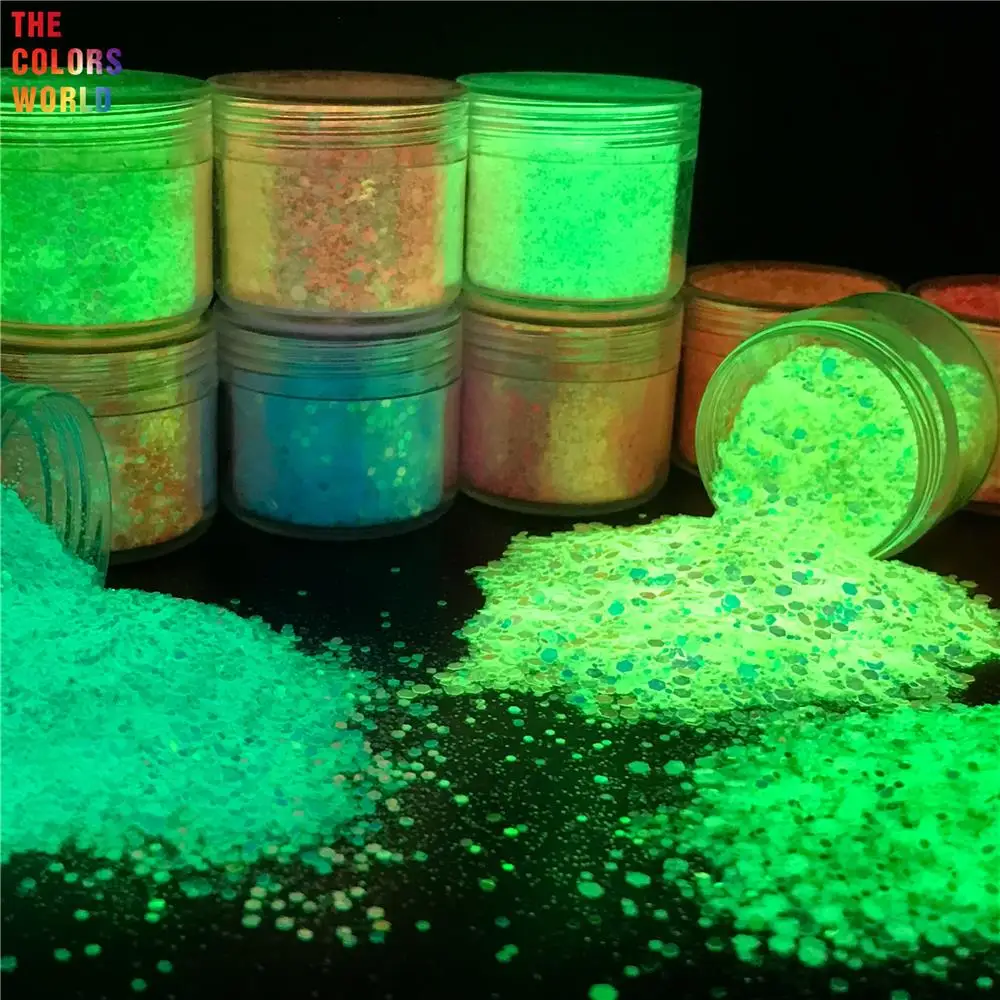 TCT-720 Glow In Dark Luminous Iridescent Nails Art Glitter Long Last Glowing Tumbler Resin Crafts Festival Decoration Suppliers
TCT-720 Glow In Dark Luminous Iridescent Nails Art Glitter Long Last Glowing Tumbler Resin Crafts Festival Decoration Suppliers