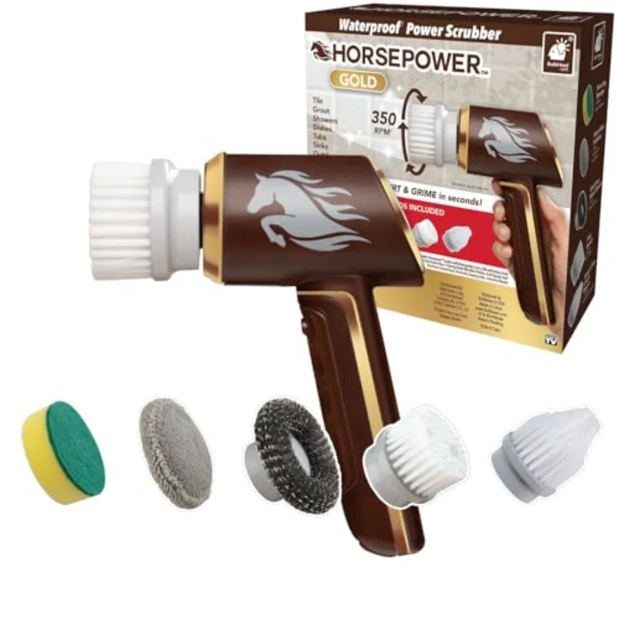 Horsepower Scrubber Gold Edition Longer Battery Life Electric Power Rechargeable Spins 350 RPM Waterproof 5 Brush Heads AS SEEN
Horsepower Scrubber Gold Edition Longer Battery Life Electric Power Rechargeable Spins 350 RPM Waterproof 5 Brush Heads AS SEEN