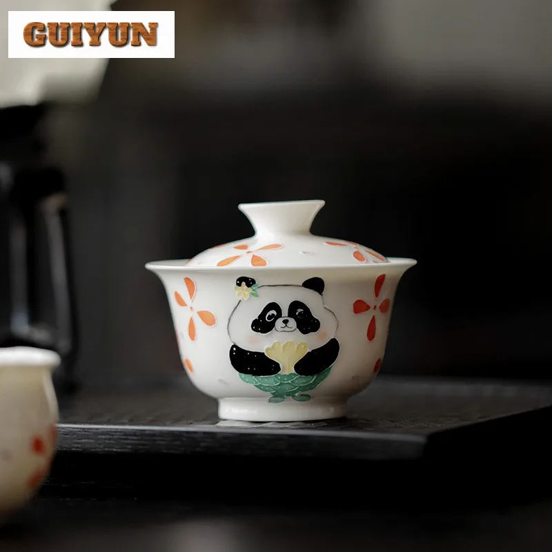 130ml Hand Drawn Panda Gaiwan Luxury Pile Carved Little Animals Not Hot Tea Tureen Tea Making Cover Bowl Cha Accessories Craft
130ml Hand Drawn Panda Gaiwan Luxury Pile Carved Little Animals Not Hot Tea Tureen Tea Making Cover Bowl Cha Accessories Craft