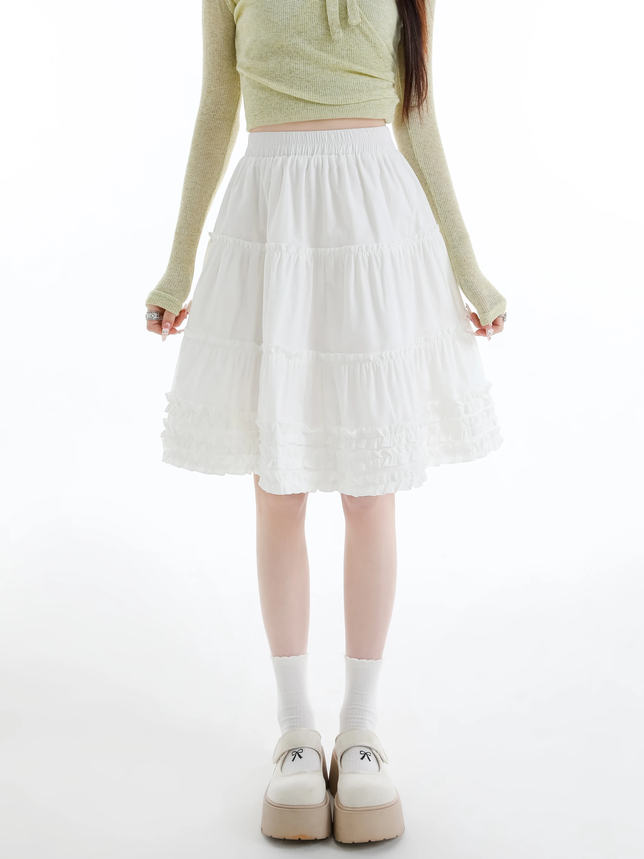 White Puffy Half Skirt Women's Summer 2026 New Small Size Midi High Waist A-Line Cake Short Skirt Elastic Waist Polyester Fiber
White Puffy Half Skirt Women's Summer 2026 New Small Size Midi High Waist A-Line Cake Short Skirt Elastic Waist Polyester Fiber