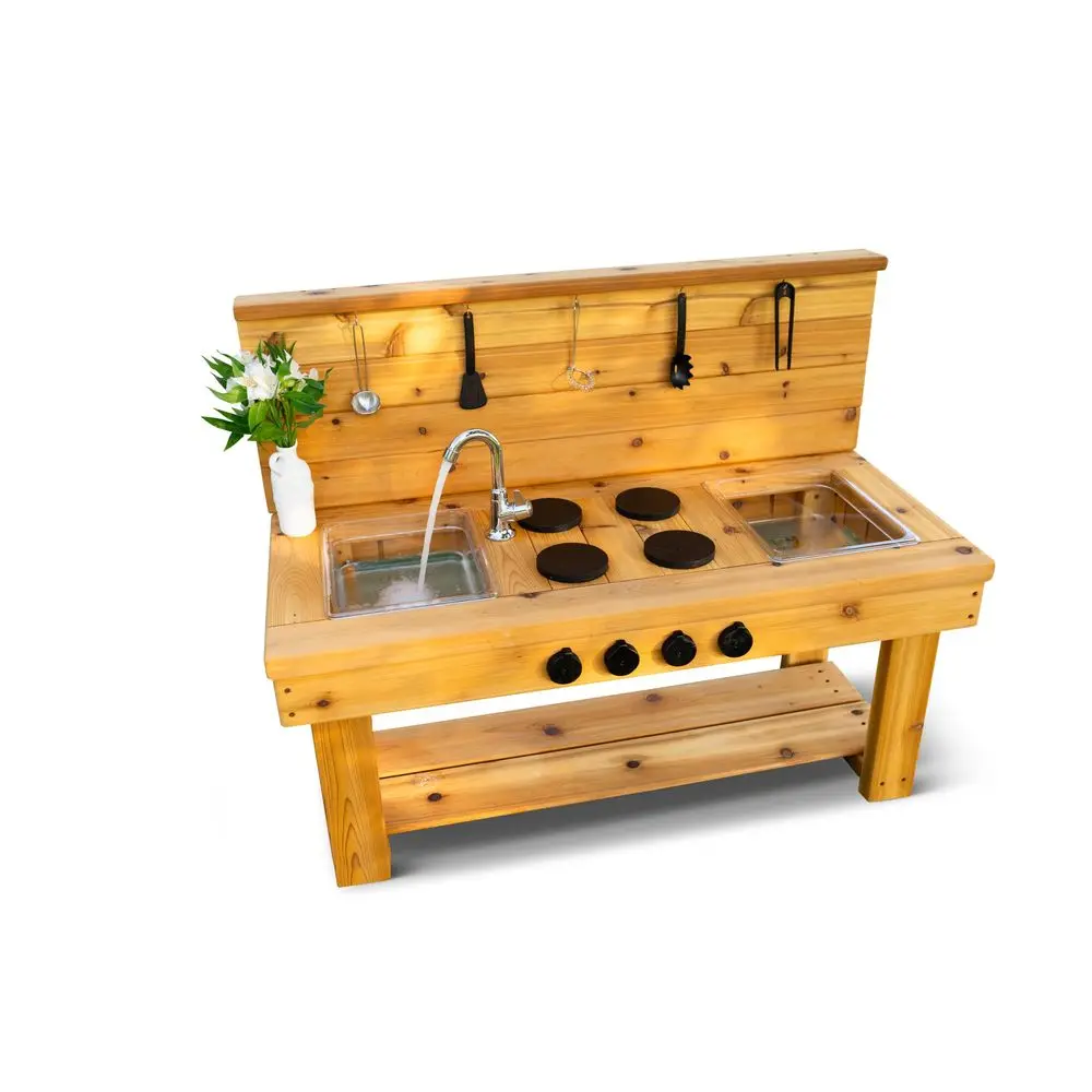 Toys XL Cedar Outdoor Mud Kitchen Centered with Backsplash and Stovetop for Toddlers Kids Pretend Play Table Sensory Table Outs
Toys XL Cedar Outdoor Mud Kitchen Centered with Backsplash and Stovetop for Toddlers Kids Pretend Play Table Sensory Table Outs