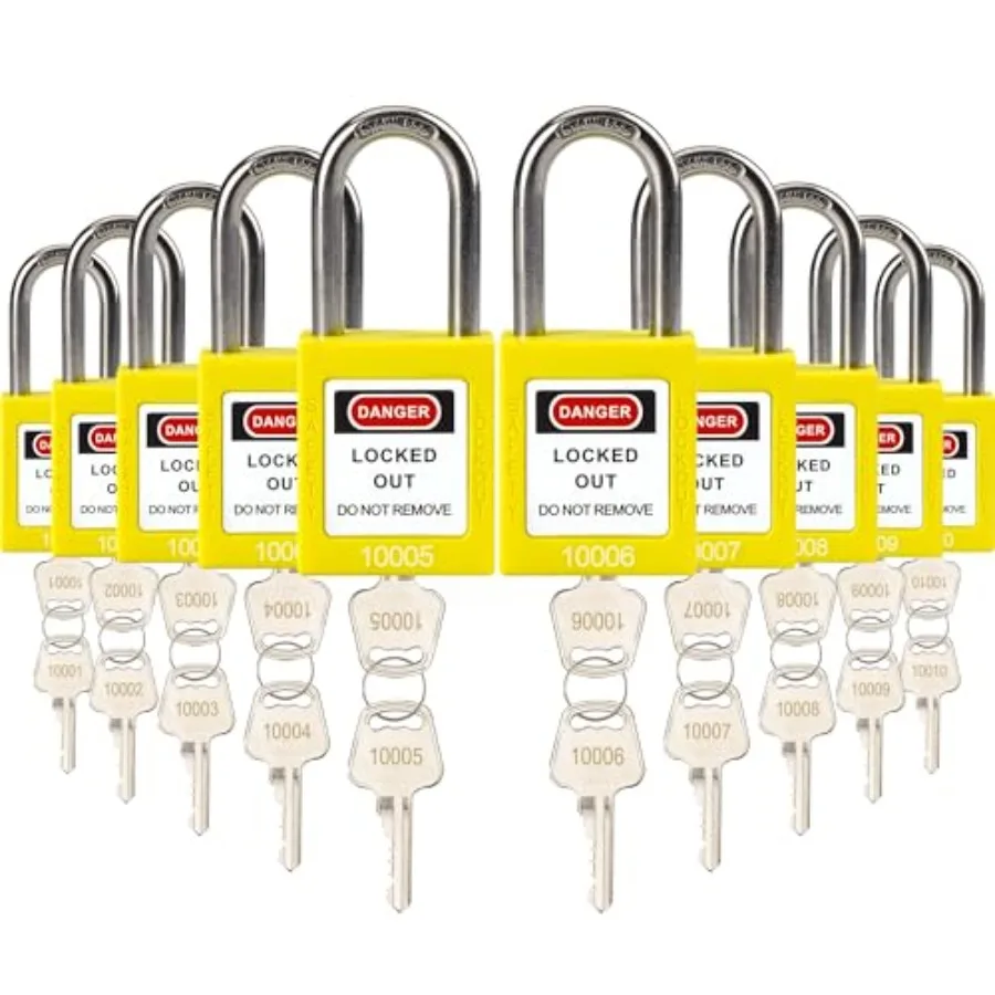 Lockout Tagout Locks with Brass Core, Keyed Different, 0 Yellow Safety Padlocks ed Different,,OSHA Compliant Loto Locks for Ele
Lockout Tagout Locks with Brass Core, Keyed Different, 0 Yellow Safety Padlocks ed Different,,OSHA Compliant Loto Locks for Ele