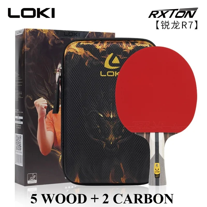 LOKI RXTON R7 5 Wood 2 Carbon Table Tennis Racket 7-Star Ping Pong Racket with Super Sticky Rubber for Fast Attack Training
LOKI RXTON R7 5 Wood 2 Carbon Table Tennis Racket 7-Star Ping Pong Racket with Super Sticky Rubber for Fast Attack Training