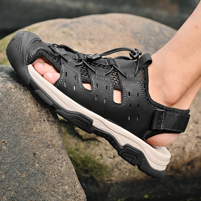 Big size 46 45 sandals for man 2025 Summer leather Honeycomb mesh light soft antiskid mens outdoor casual beach sandal black
Big size 46 45 sandals for man 2025 Summer leather Honeycomb mesh light soft antiskid mens outdoor casual beach sandal black
