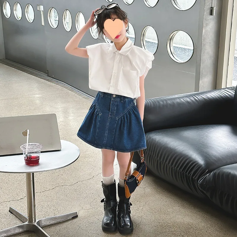 Baby Girl Clothes Suit 2024 Sweet Skirt Set Summer Puffed Sleeve Shirt Denim Skirt Summer New Shirt Girls Two-piece Set
Baby Girl Clothes Suit 2024 Sweet Skirt Set Summer Puffed Sleeve Shirt Denim Skirt Summer New Shirt Girls Two-piece Set