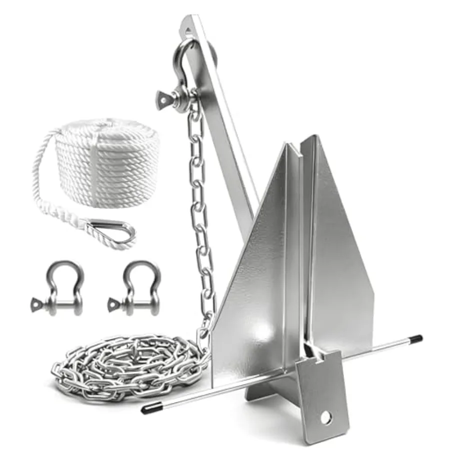 Boat Anchor Kit/8. Anchor Kit with Chain, Rope and Shackle, Boat Anchor Kit for 8-16/12 22 Feet Pontoon, Small Boat, Fishing an
Boat Anchor Kit/8. Anchor Kit with Chain, Rope and Shackle, Boat Anchor Kit for 8-16/12 22 Feet Pontoon, Small Boat, Fishing an