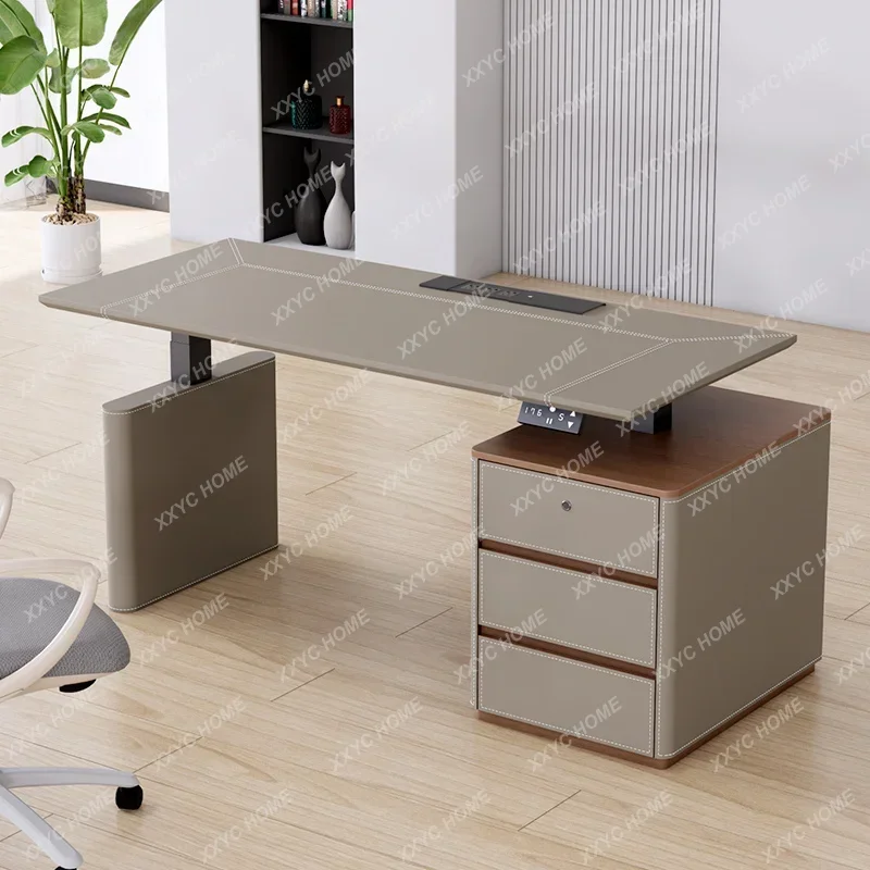Electric Lift Desk, Bedroom Saddle Leather Desk With Sub-cabinet Custom High-end Desk
Electric Lift Desk, Bedroom Saddle Leather Desk With Sub-cabinet Custom High-end Desk