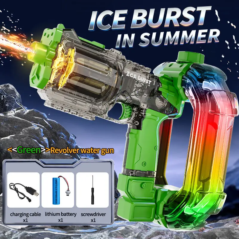 Children Electric Water Gun Led Light Simulated Firing Ice Burst Automatic Continuous Water Pistol Summer Outdoor Toys for Kids
Children Electric Water Gun Led Light Simulated Firing Ice Burst Automatic Continuous Water Pistol Summer Outdoor Toys for Kids