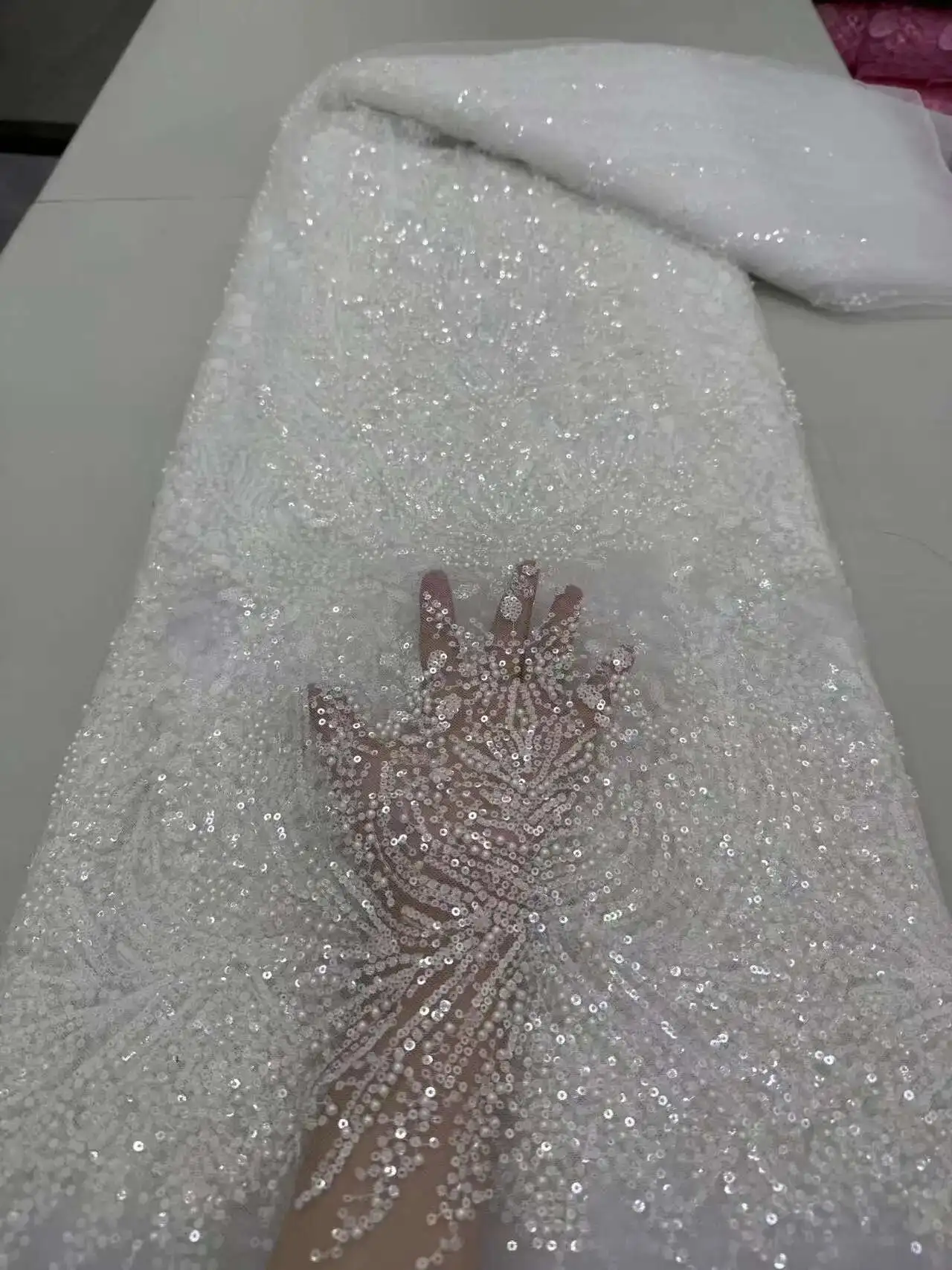 African Lace Fabric for Wedding Dress, Luxury French Sequins, Mesh Lace Fabric,High-end Handmade Beaded, Latest
African Lace Fabric for Wedding Dress, Luxury French Sequins, Mesh Lace Fabric,High-end Handmade Beaded, Latest