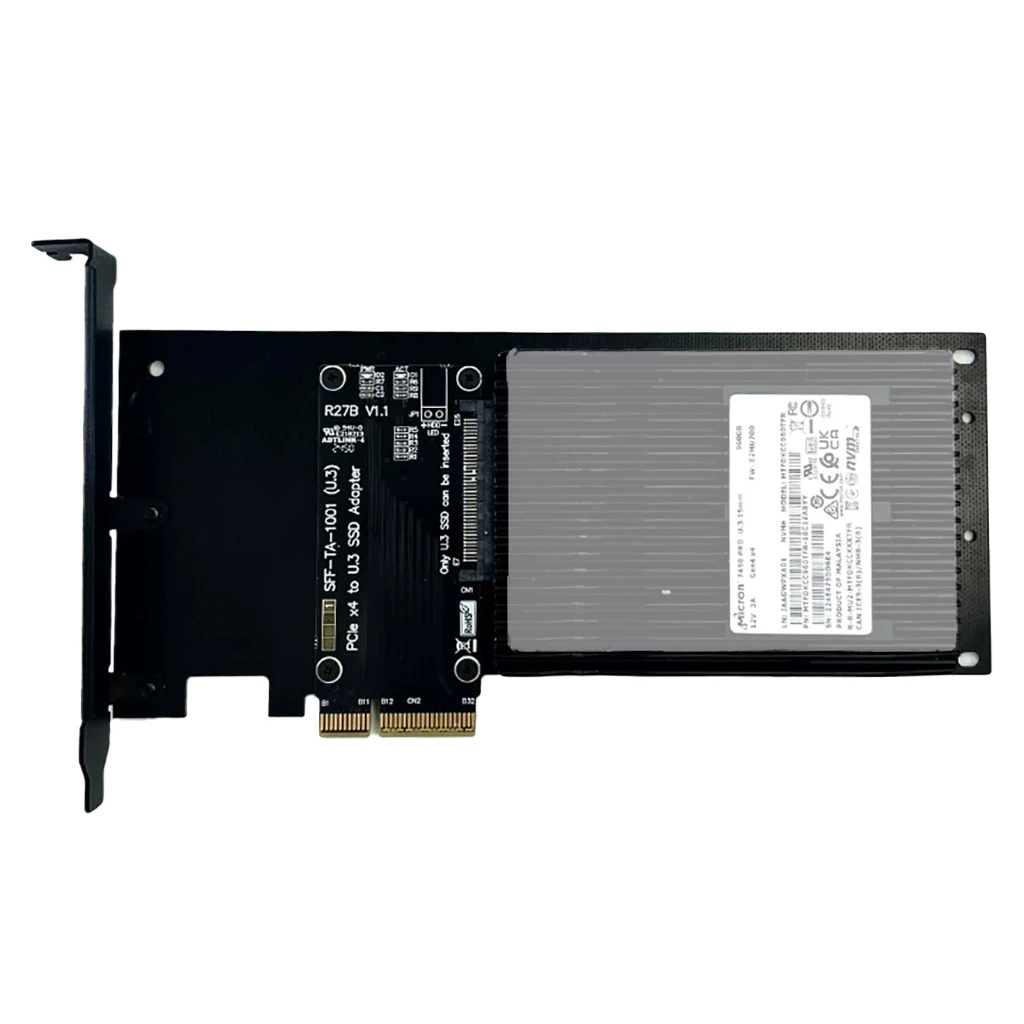 ADT PCIe 5.0 x4 to U.2/U.3/E1.S/E3.S SSD Adapter Card PCI Express Gen5.0 x4 to U.2 SFF-8639/U.3 SFF-TA-1001 Hard Drive Adapter
ADT PCIe 5.0 x4 to U.2/U.3/E1.S/E3.S SSD Adapter Card PCI Express Gen5.0 x4 to U.2 SFF-8639/U.3 SFF-TA-1001 Hard Drive Adapter