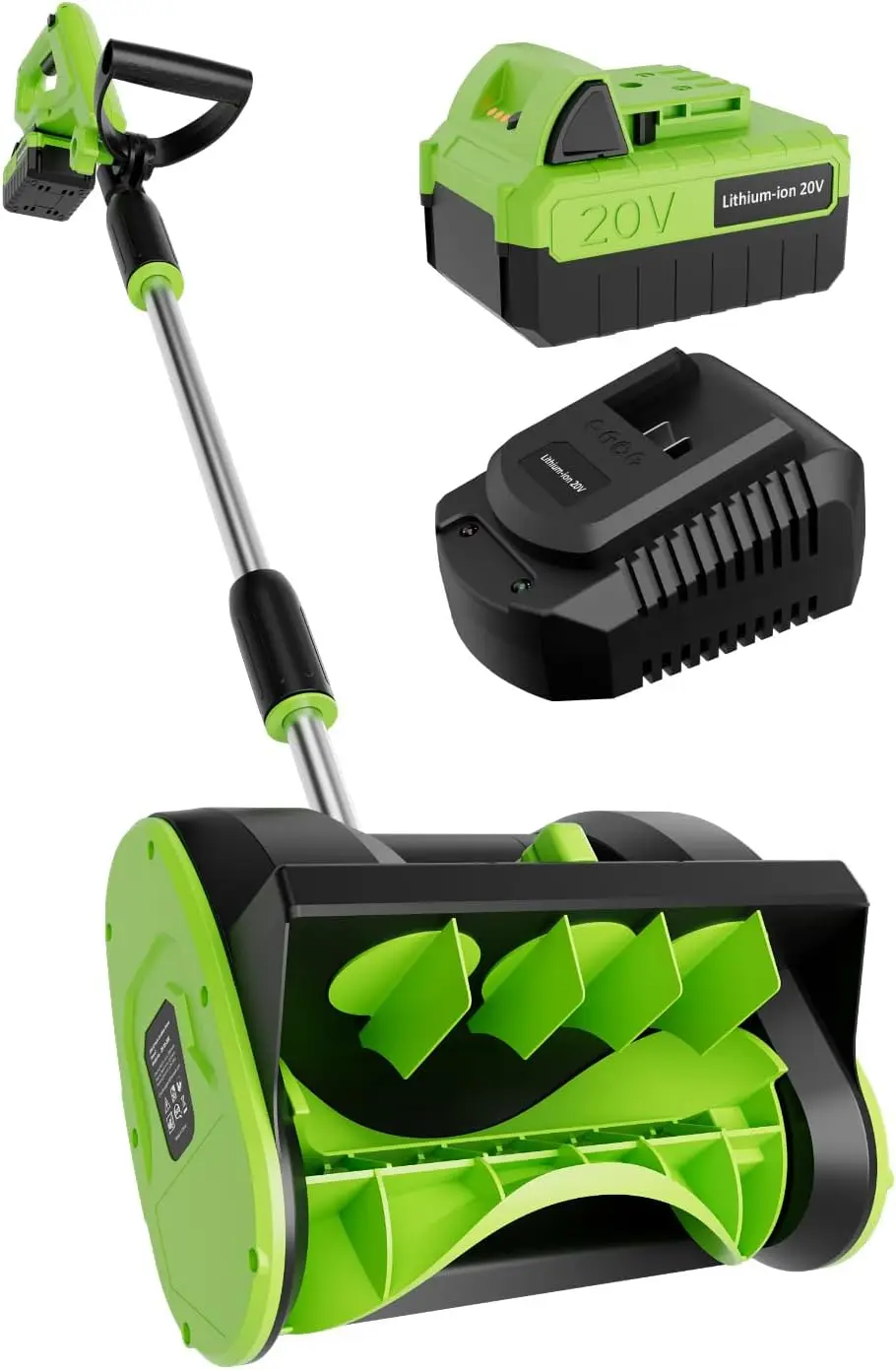 20V Cordless Snow Shovel, Battery-Powered Blower with Directional Plate, Includes Lithium-ion Battery and Quick Charger
20V Cordless Snow Shovel, Battery-Powered Blower with Directional Plate, Includes Lithium-ion Battery and Quick Charger