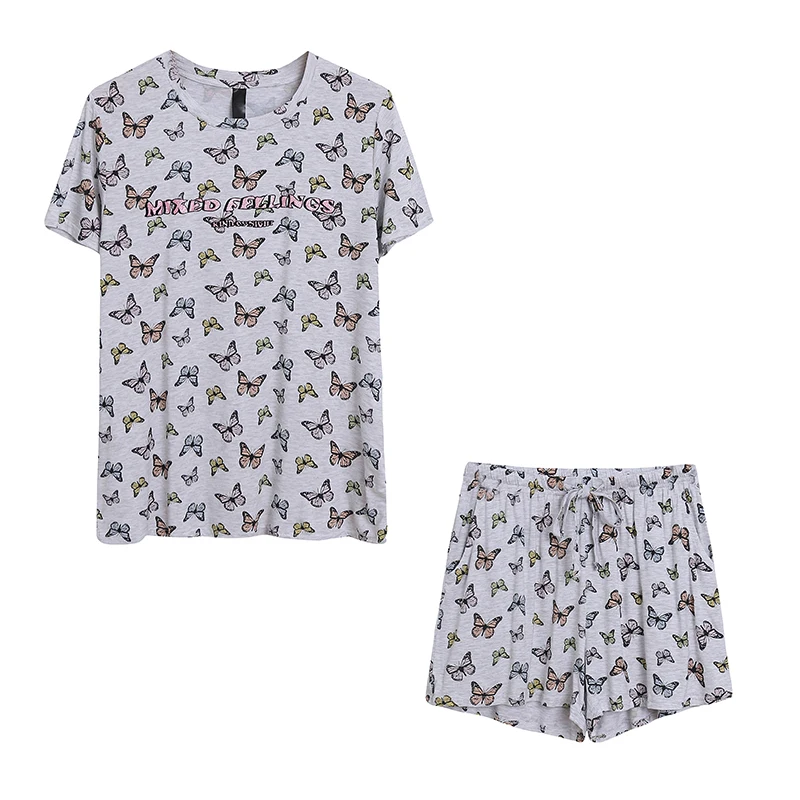 Women's Summer Cartoon Print Short Sleeve Home Clothes Set Soft Loose Comfortable Shorts Nightgown Cotton Blend Fabric
Women's Summer Cartoon Print Short Sleeve Home Clothes Set Soft Loose Comfortable Shorts Nightgown Cotton Blend Fabric