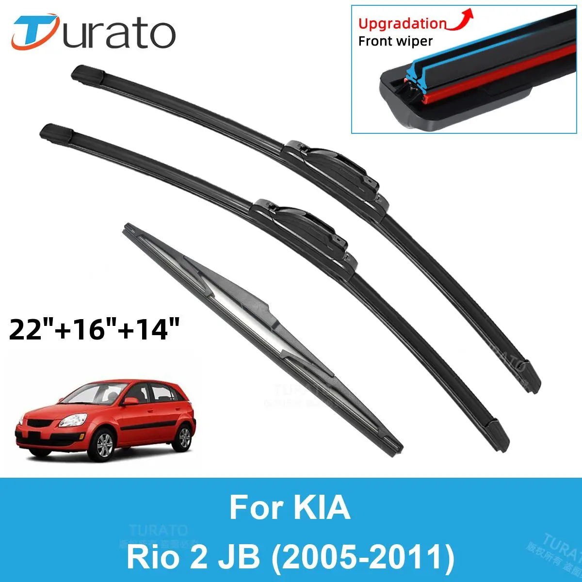 3PCS Car Wiper Blades for 2005-2011 KIA Rio 2 JB Rear Windshield Wipers Double Rubber Car Accessories 2007 2008 2009 2010 2011
3PCS Car Wiper Blades for 2005-2011 KIA Rio 2 JB Rear Windshield Wipers Double Rubber Car Accessories 2007 2008 2009 2010 2011