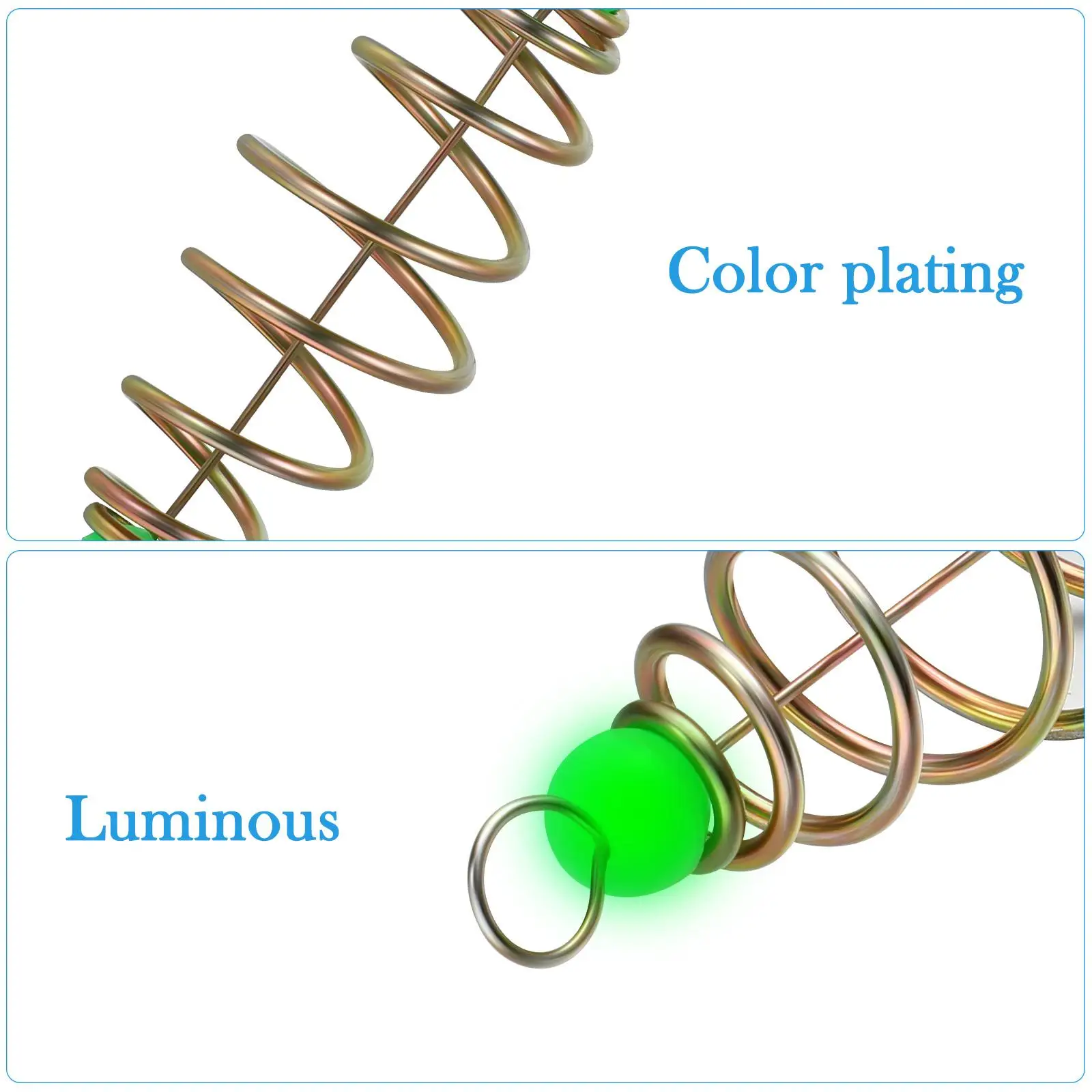 12 Pcs Luminous Bead Spring Bait Hooks Carbon Steel Cylindrical Trap for Fishing Accessories Bait Holder Feeder Cage
12 Pcs Luminous Bead Spring Bait Hooks Carbon Steel Cylindrical Trap for Fishing Accessories Bait Holder Feeder Cage