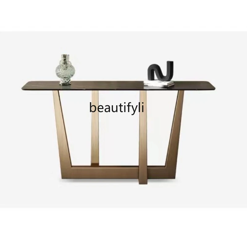 Italian Light Luxury Stone Plate Creative Console Side View Sets Hallway Corridor Stainless Steel Console Table
Italian Light Luxury Stone Plate Creative Console Side View Sets Hallway Corridor Stainless Steel Console Table