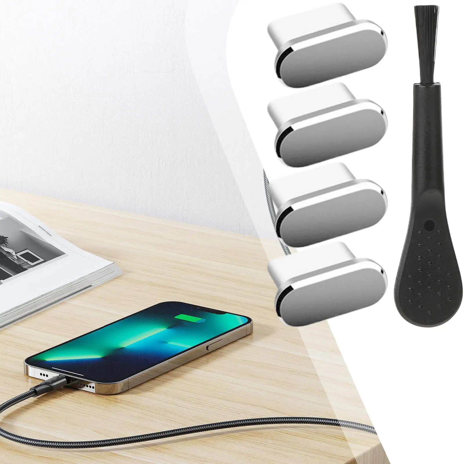 4 шт. USB C пылезащитная заглушка с чистящей щеткой, защита от пыли, заглушка USB C, крышка порта зарядки, колпачки для всех смартфонов, планшетов
4 шт. USB C пылезащитная заглушка с чистящей щеткой, защита от пыли, заглушка USB C, крышка порта зарядки, колпачки для всех смартфонов, планшетов