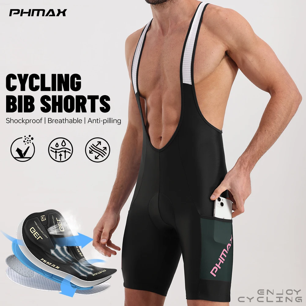 PHMAX Men's Cycling Bib Shorts 5D Silicone Gel Pad Shock Absorption Road Bike Bibs Summer Breathable Bicycle Riding Shorts
PHMAX Men's Cycling Bib Shorts 5D Silicone Gel Pad Shock Absorption Road Bike Bibs Summer Breathable Bicycle Riding Shorts