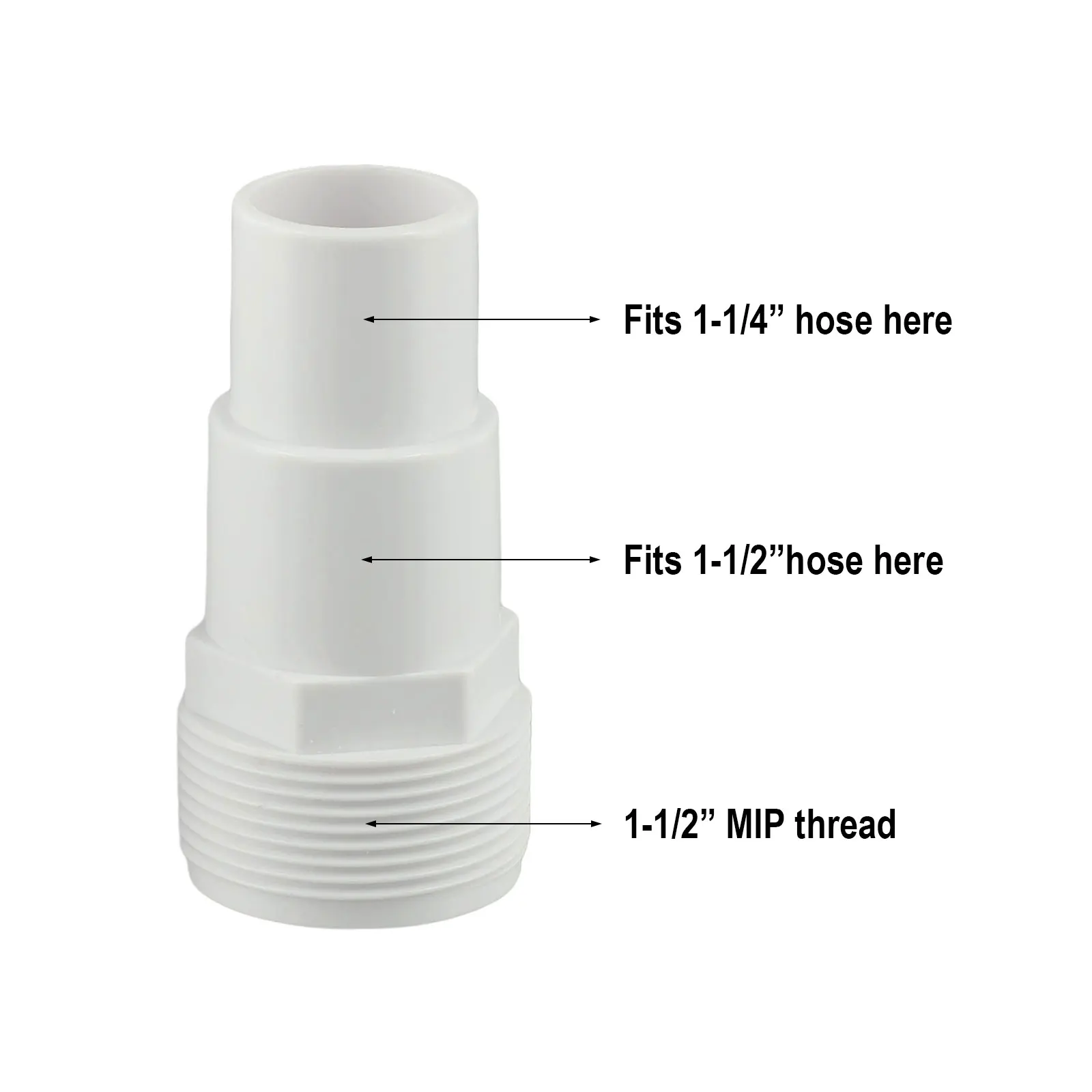 Threaded Hose Connector for Pool Filter Pump 15in Fitting with 1 1/4in 1 1/2in Connection Heavy Duty PVC Material
Threaded Hose Connector for Pool Filter Pump 15in Fitting with 1 1/4in 1 1/2in Connection Heavy Duty PVC Material