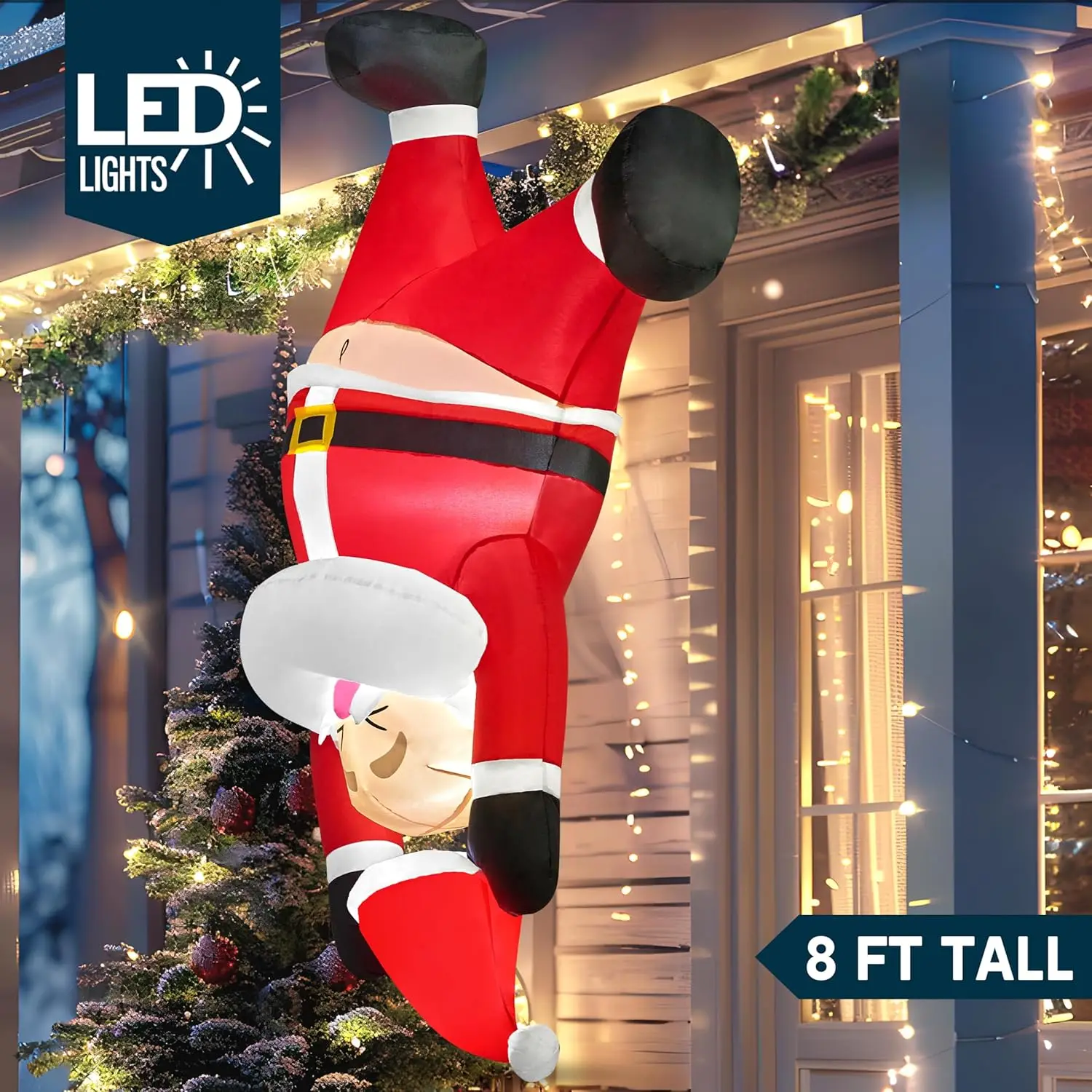 Joyfy 6 FT Christmas Inflatables Santa Outdoor Decorations Hanging Upside Down Santa with Built-in LEDs for Holiday Party Garden
Joyfy 6 FT Christmas Inflatables Santa Outdoor Decorations Hanging Upside Down Santa with Built-in LEDs for Holiday Party Garden