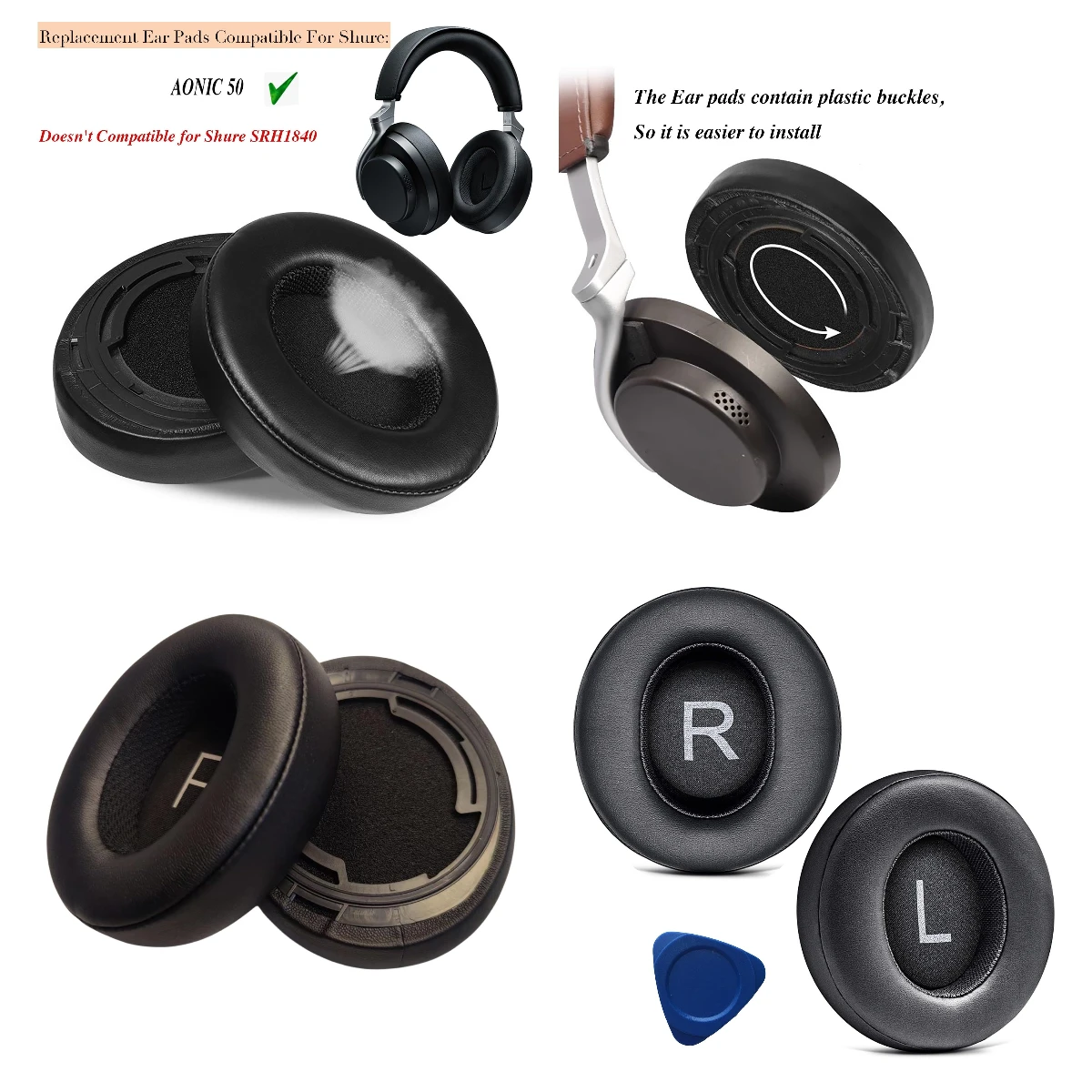 Earpads for Shure AONIC 50 Noise Cancelling Replacement Ear Cushions Earbuds Headphone Sponge Covers
Earpads for Shure AONIC 50 Noise Cancelling Replacement Ear Cushions Earbuds Headphone Sponge Covers