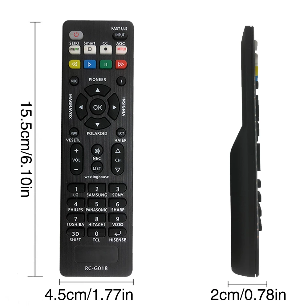 Universal RC-G018 TV Remote Control Replacement for Samsung Sony Philips Sharp Hisense TCL & More Brands
Universal RC-G018 TV Remote Control Replacement for Samsung Sony Philips Sharp Hisense TCL & More Brands