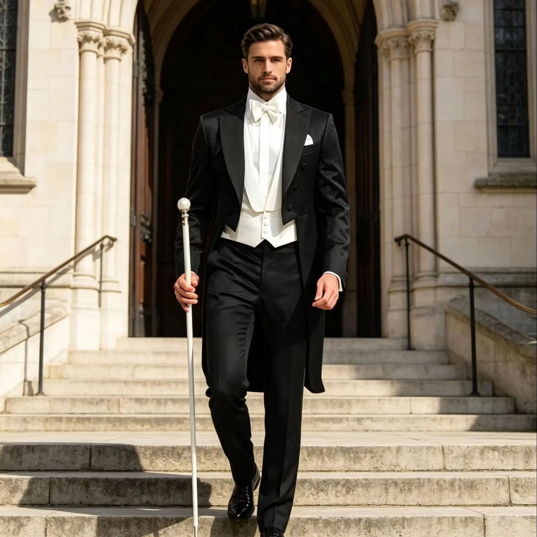 Handsome Black Men's Formal Tailcoat Dress Suit with Swallow Tail Male Jacket Vest Pants Set for Wedding Dance Magic Performance
Handsome Black Men's Formal Tailcoat Dress Suit with Swallow Tail Male Jacket Vest Pants Set for Wedding Dance Magic Performance
