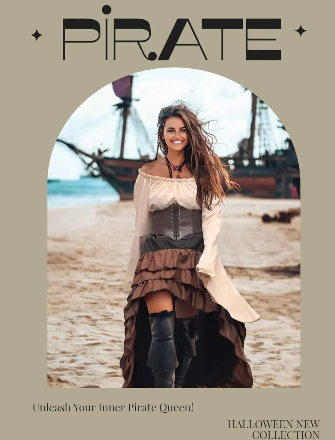 Pirate costume women's clothing and Renaissance pirate shirt skirt tight corset belt women's Halloween pirate costume
Pirate costume women's clothing and Renaissance pirate shirt skirt tight corset belt women's Halloween pirate costume