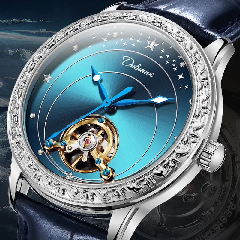 Hollow Tourbillon Automatic Watch for Men Simple Style Luminous Dial Waterproof Mechanical Mens Watches Luxury Reloj Hombre New
Hollow Tourbillon Automatic Watch for Men Simple Style Luminous Dial Waterproof Mechanical Mens Watches Luxury Reloj Hombre New