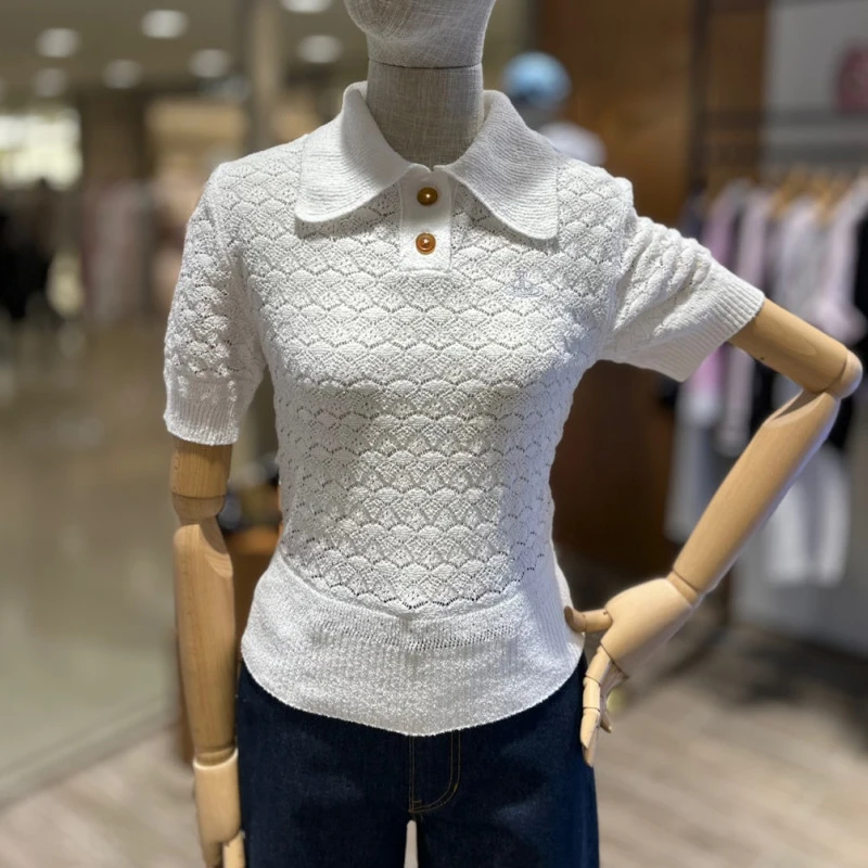 Embroidered Ne Hollow out Knitted ort Sve Women's Faion Slim Fit Summer Top Pure Color Knitted Wear to Work
Embroidered Ne Hollow out Knitted ort Sve Women's Faion Slim Fit Summer Top Pure Color Knitted Wear to Work