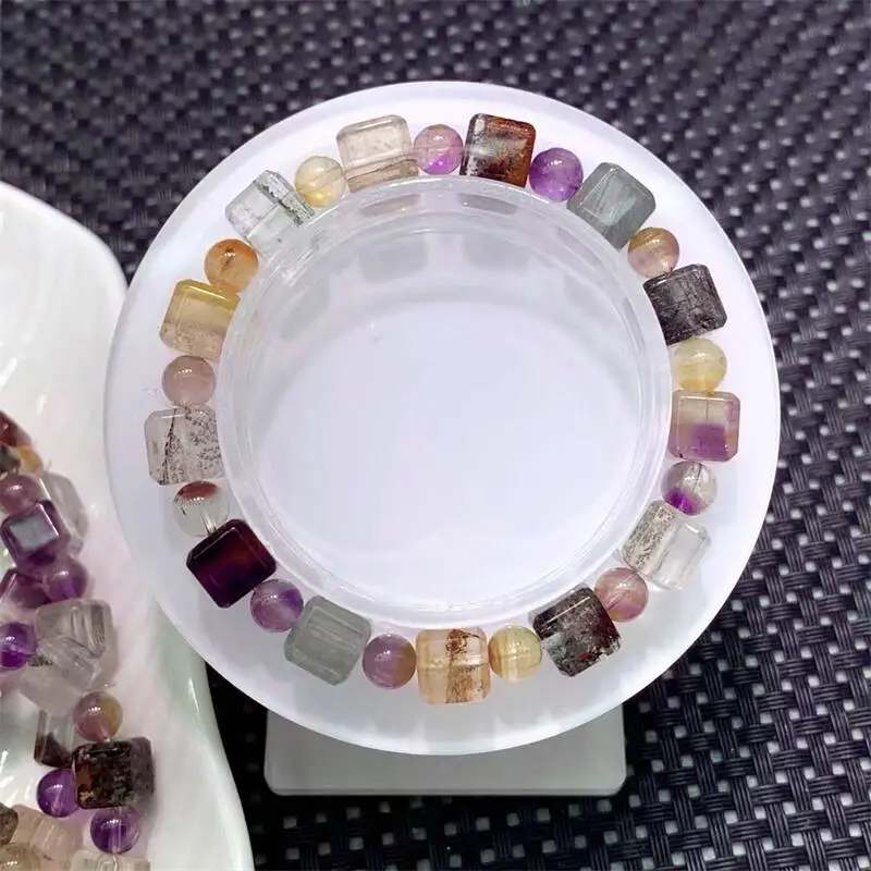 8.5MM Natural Garden Quartz Cube Bracelet Handmade Crystal Quartz Jewelry Stretch Bangle Children Birthday Gift 1PCS
8.5MM Natural Garden Quartz Cube Bracelet Handmade Crystal Quartz Jewelry Stretch Bangle Children Birthday Gift 1PCS