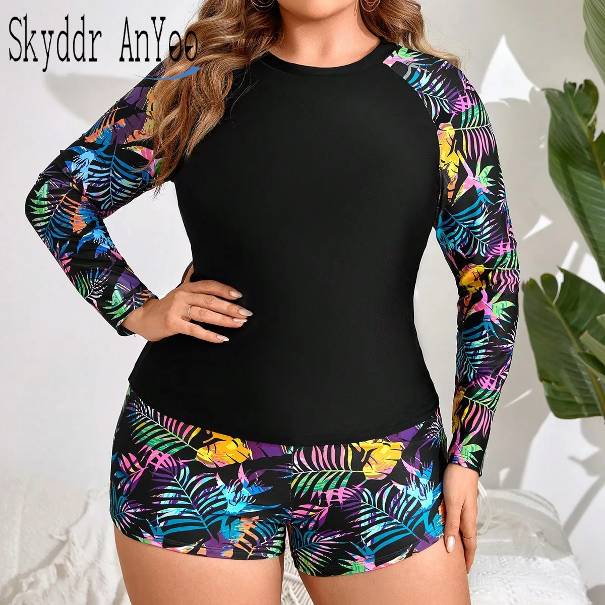 Женский купальник из двух предметов, большие размеры, купальник Rash Guard, защита от солнца, купальный костюм для серфинга, купальники с длинными рукавами
Женский купальник из двух предметов, большие размеры, купальник Rash Guard, защита от солнца, купальный костюм для серфинга, купальники с длинными рукавами