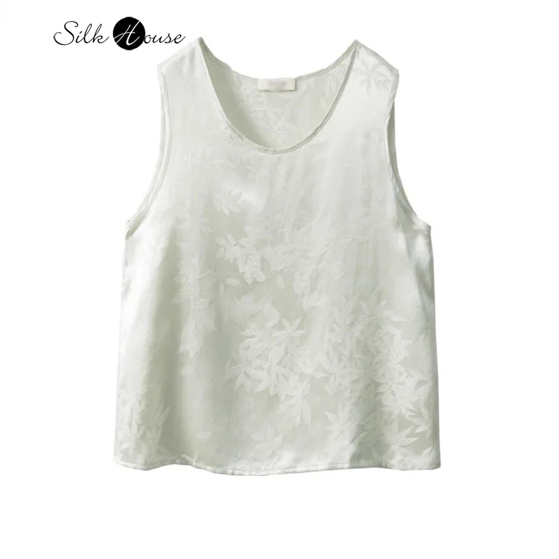 Women's Casual Summer New 100% Natural Mulberry Silk Jacquard Satin Round Neck Paired Solid Color Sleeveless Vest
Women's Casual Summer New 100% Natural Mulberry Silk Jacquard Satin Round Neck Paired Solid Color Sleeveless Vest