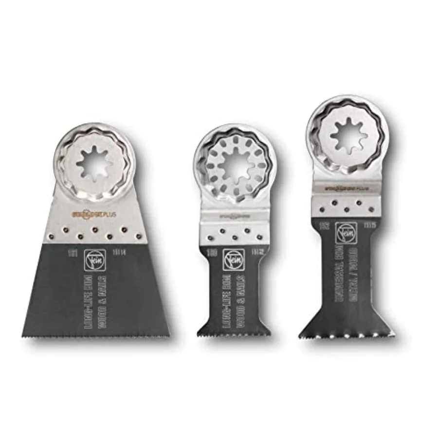 Набор пильных дисков Starlock Plus E-Cut Combo - комплект из 3 предметов для точной резки, включает 2 долговечных диска E-Cut и 1 универсальный пильный диск E-Cut
Набор пильных дисков Starlock Plus E-Cut Combo - комплект из 3 предметов для точной резки, включает 2 долговечных диска E-Cut и 1 универсальный пильный диск E-Cut