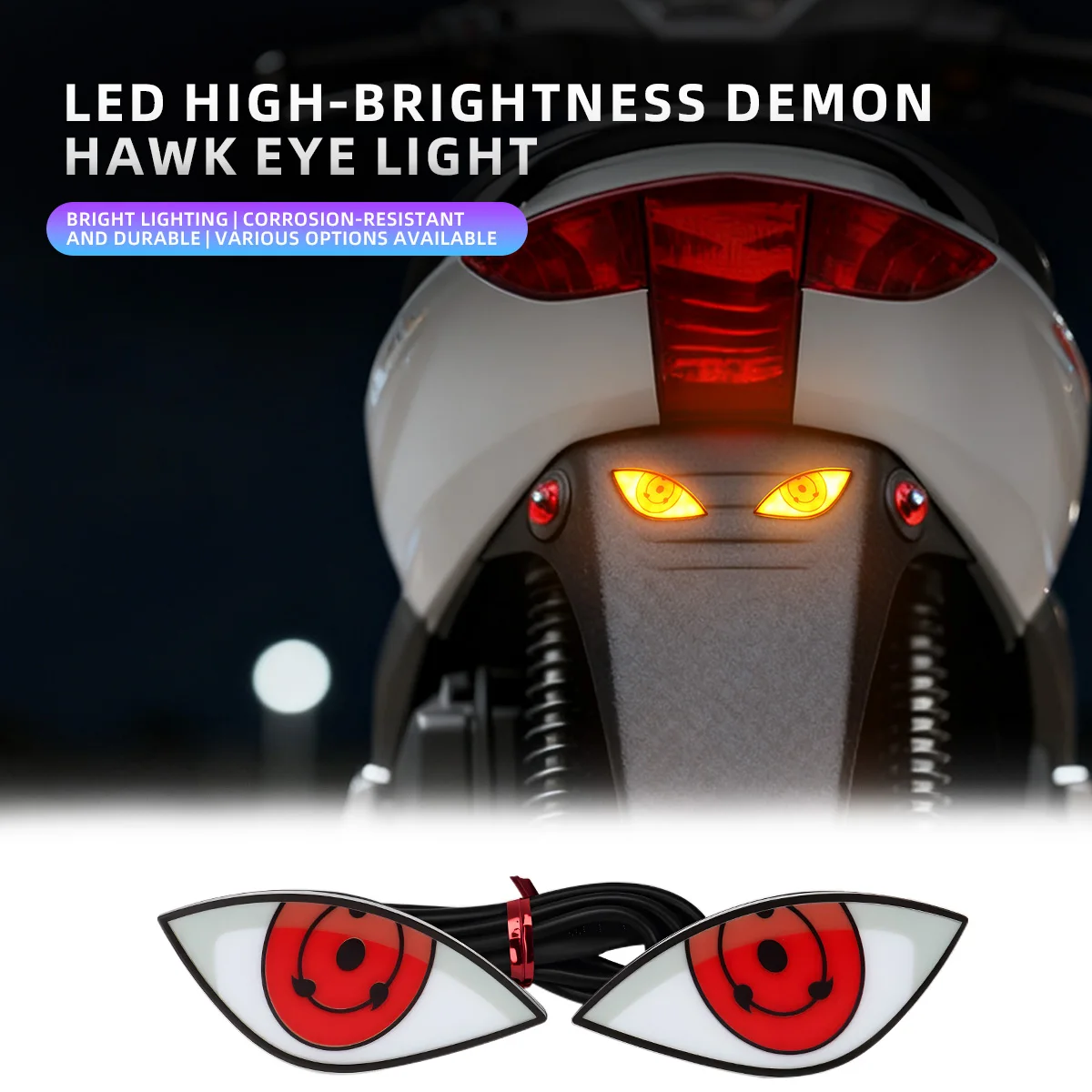 1pair Motorcycle LED License Plate Lamp Devils Eyes Classic Anime Eye Rear Tail Light Strobe Flashing Eagle Signal Light
1pair Motorcycle LED License Plate Lamp Devils Eyes Classic Anime Eye Rear Tail Light Strobe Flashing Eagle Signal Light