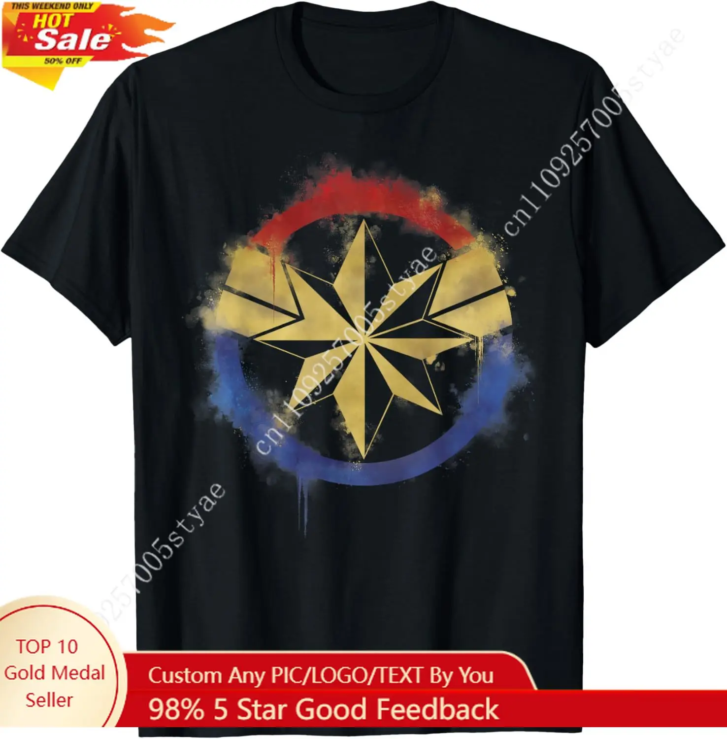 Marvel Avengers Endgame Captain Marvel Spray Paint Logo T-Shirt
Marvel Avengers Endgame Captain Marvel Spray Paint Logo T-Shirt