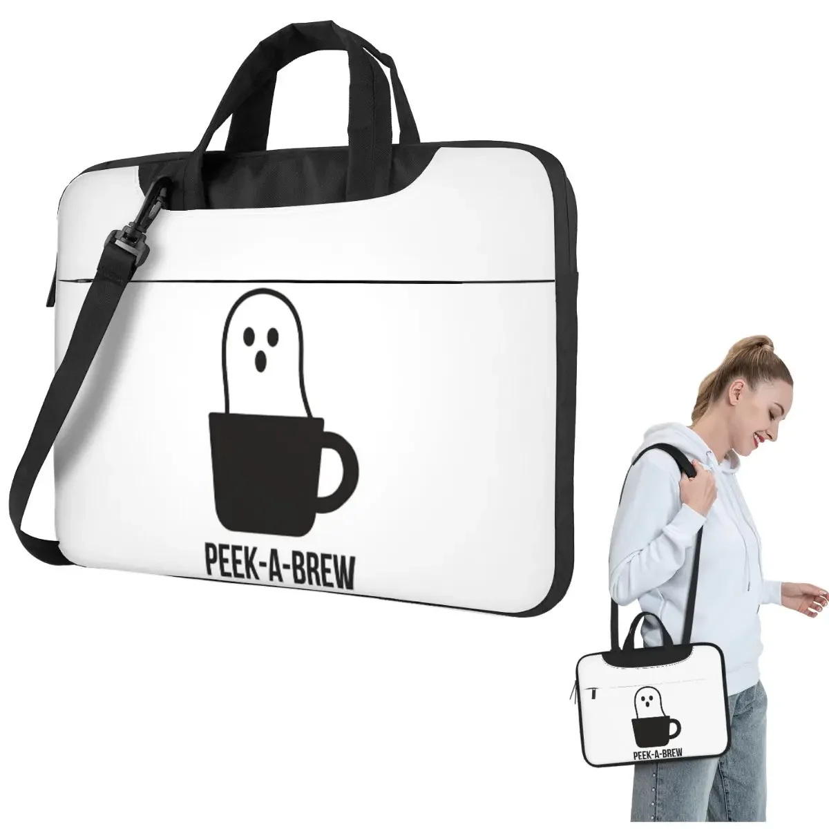 Ghost In Coffee Cup Peek-a-Brew Minimalist Halloween Design Crossbody LaptopBag Case Computer Bag 13 14 15.6 Inch Notebook Pouch
Ghost In Coffee Cup Peek-a-Brew Minimalist Halloween Design Crossbody LaptopBag Case Computer Bag 13 14 15.6 Inch Notebook Pouch