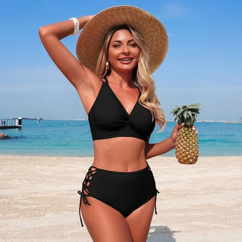 2026 summer lace up mesh backless swimsuit for women, high waisted bikini set for women, V-neck swimsuit for women
2026 summer lace up mesh backless swimsuit for women, high waisted bikini set for women, V-neck swimsuit for women