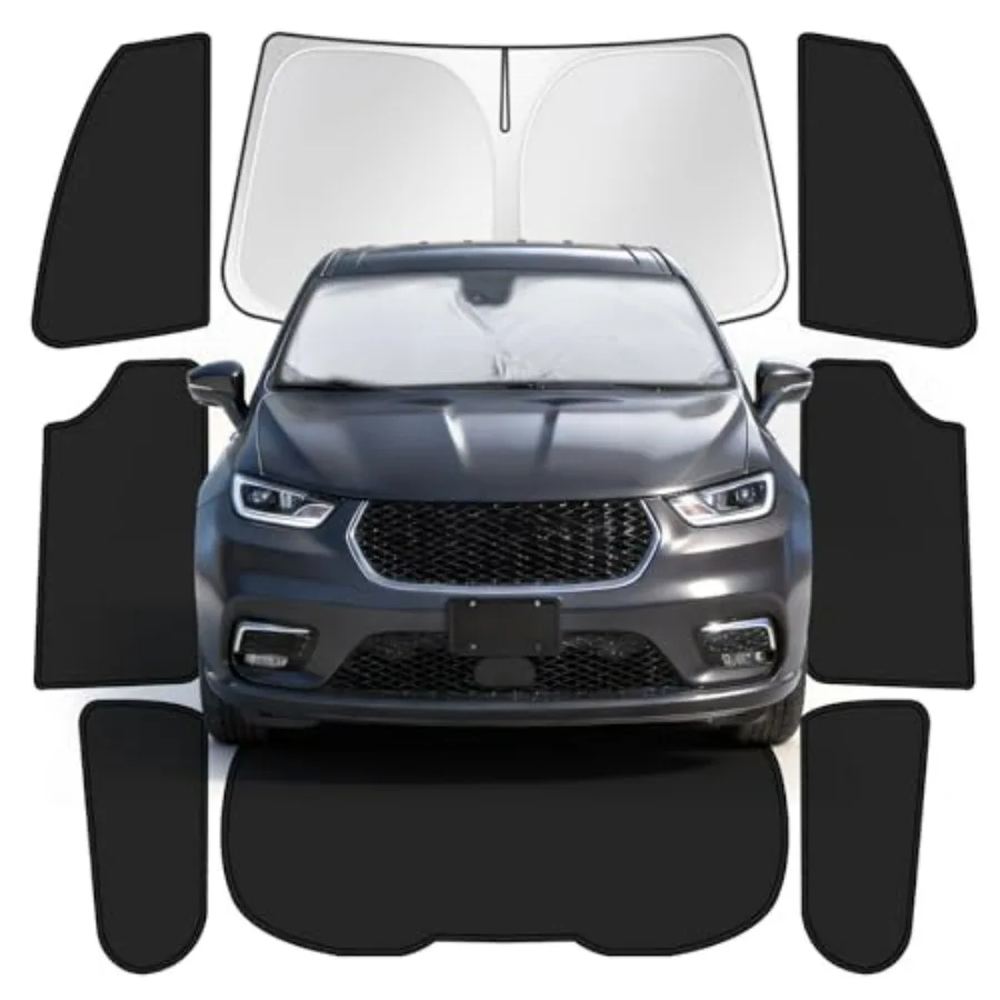 Car Window Shades for Chrysler Pacifica/Pacifica Hybrid 2017-2025: 8pcs privacy sun shade set, polyester fabric, black, full-wi
Car Window Shades for Chrysler Pacifica/Pacifica Hybrid 2017-2025: 8pcs privacy sun shade set, polyester fabric, black, full-wi