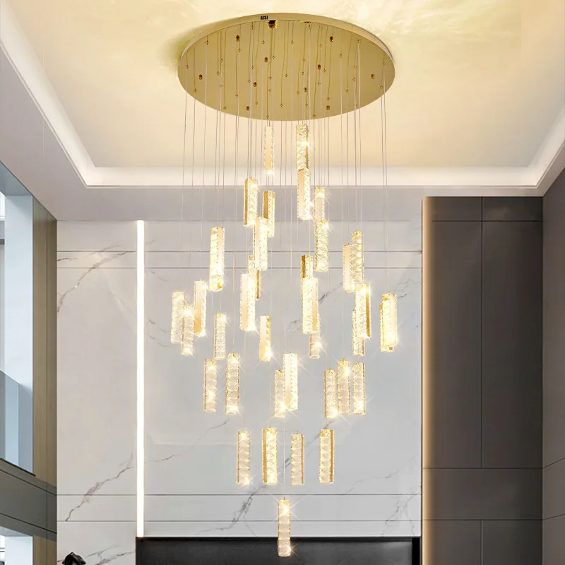 Luxury crystal chandelier, stainless steel high-quality lobby chandelier
Luxury crystal chandelier, stainless steel high-quality lobby chandelier