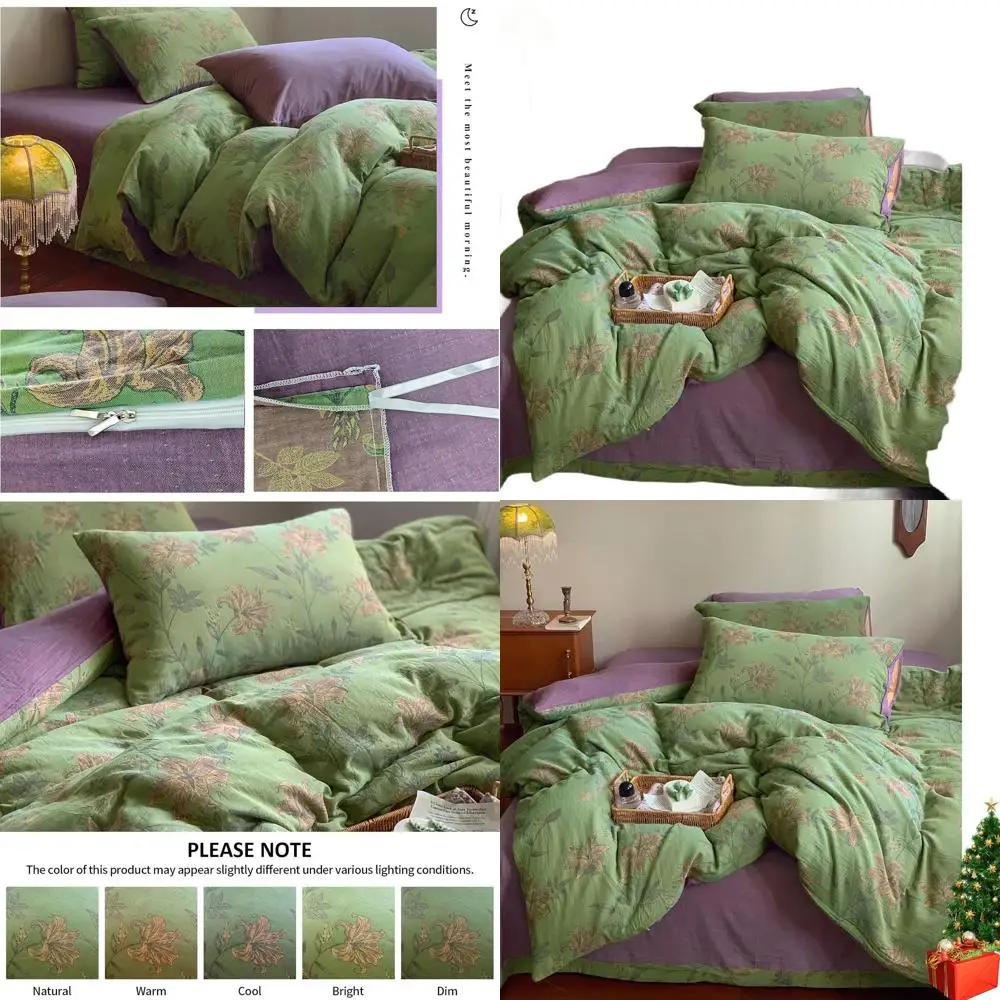 Green Duvet Cover Set Full,Lily Flower Jacquard Duvet Cover with 2 Pillowcases 3Pcs Yarn-Dyed Linen Cotton Green Purple Bedding
Green Duvet Cover Set Full,Lily Flower Jacquard Duvet Cover with 2 Pillowcases 3Pcs Yarn-Dyed Linen Cotton Green Purple Bedding