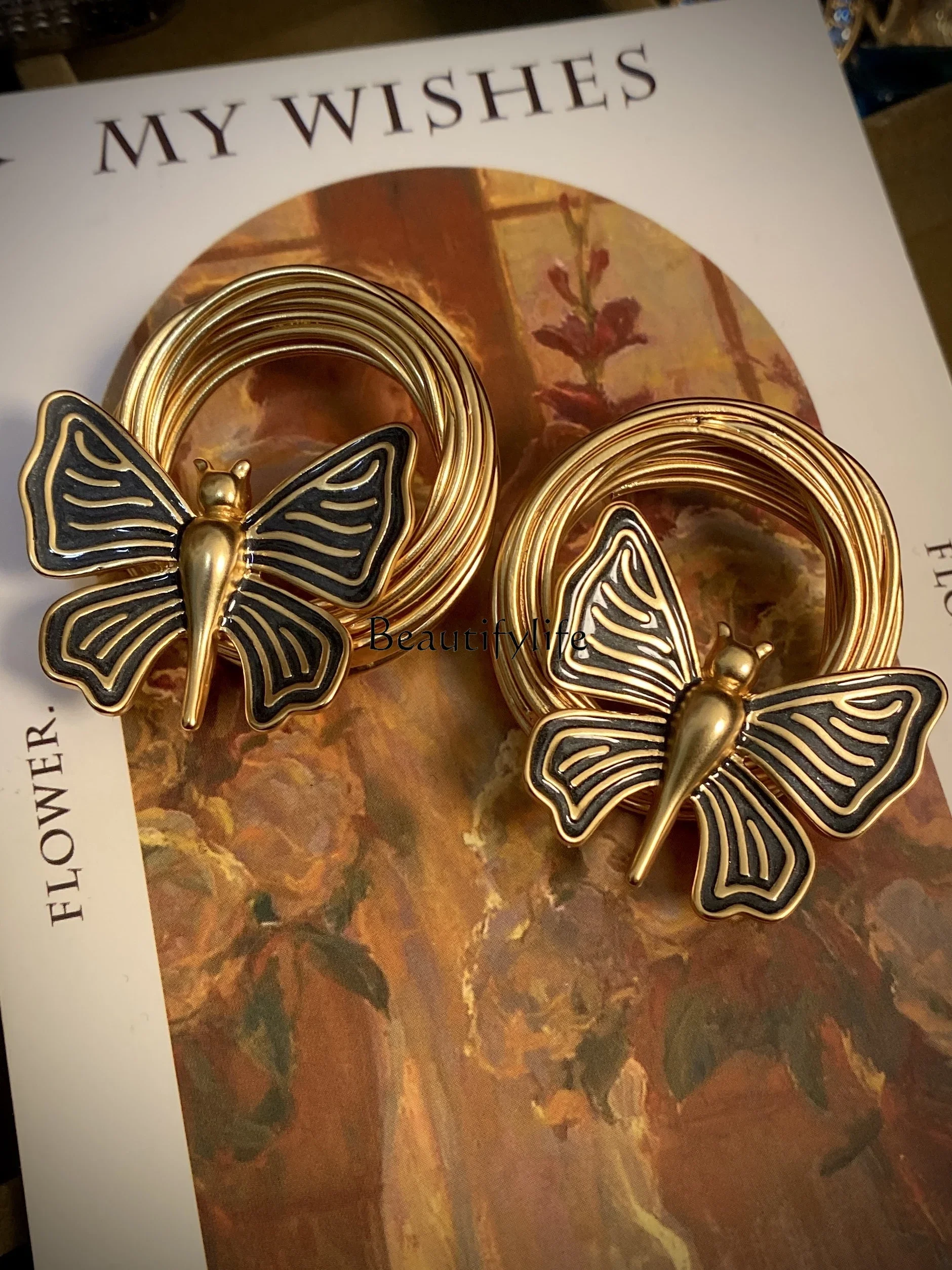 High Quality! Heavy Craft Middle Ancient Earrings Enamel Butterfly High Temperature Copper Plated Real Gold Earrings
High Quality! Heavy Craft Middle Ancient Earrings Enamel Butterfly High Temperature Copper Plated Real Gold Earrings