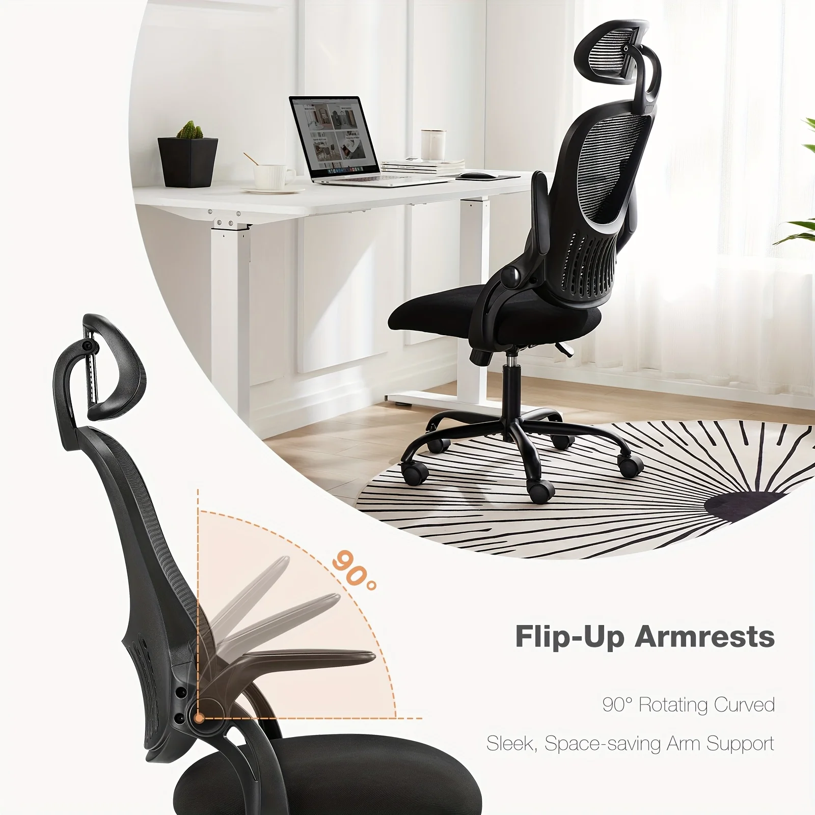 Ergonomic Office Desk Computer Chair, High Back Comfy Swivel Home Gaming Mesh Chairs with Wheels, 144° Tilt for Study
Ergonomic Office Desk Computer Chair, High Back Comfy Swivel Home Gaming Mesh Chairs with Wheels, 144° Tilt for Study