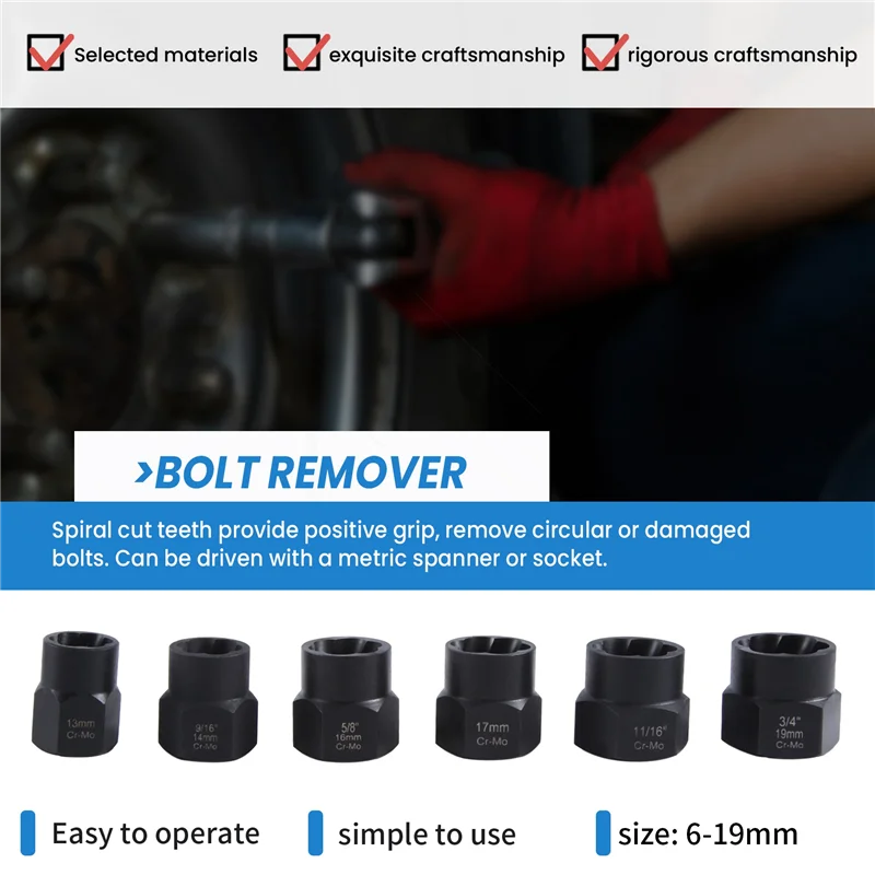 【Popular】13-Piece Impact Bolt Nut Remover Set, Nut Extractor Socket, Bolt Remover Tool Set
【Popular】13-Piece Impact Bolt Nut Remover Set, Nut Extractor Socket, Bolt Remover Tool Set