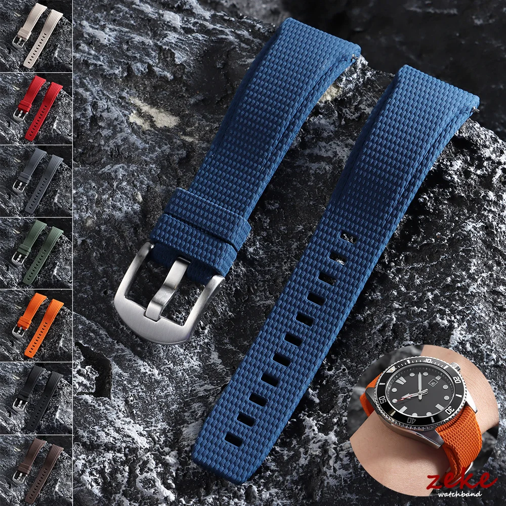Curved End Rubber Watch Strap for Swatch 20mm 21mm 22mm FKM Watchbands for Omega Men's Military Bracelet for Rolex Watch Belt
Curved End Rubber Watch Strap for Swatch 20mm 21mm 22mm FKM Watchbands for Omega Men's Military Bracelet for Rolex Watch Belt