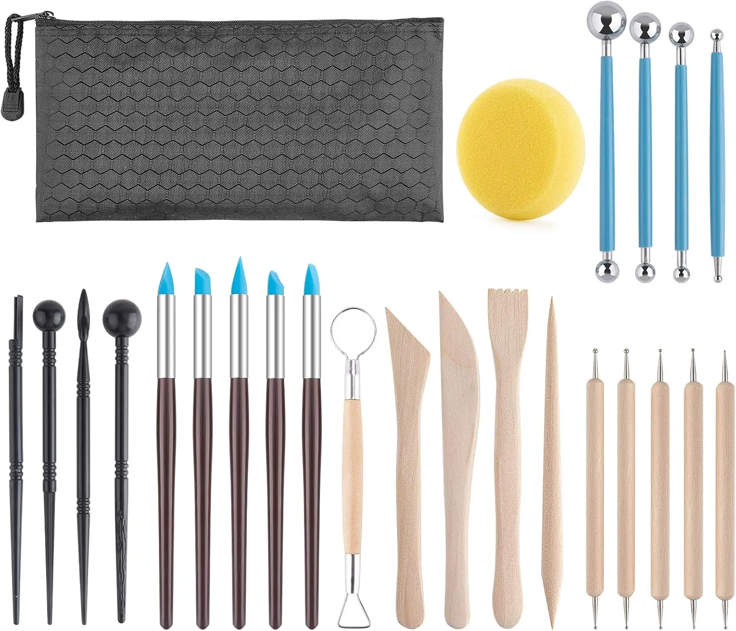 25 PCS Ceramics Polymer Clay Sculpting Kit for Adults, Pottery Craft Tools with Dotting, Baking, Carving
25 PCS Ceramics Polymer Clay Sculpting Kit for Adults, Pottery Craft Tools with Dotting, Baking, Carving